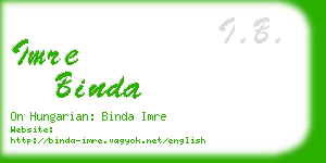 imre binda business card